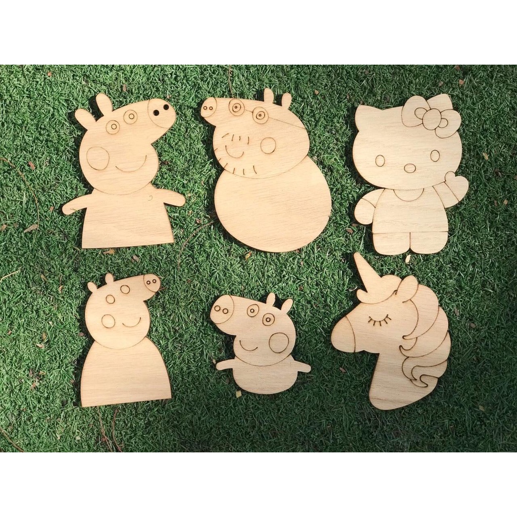 Set tô màu bằng gỗ cho bé chủ đề Heo Peppa, Hello Kity, Ngựa Pony