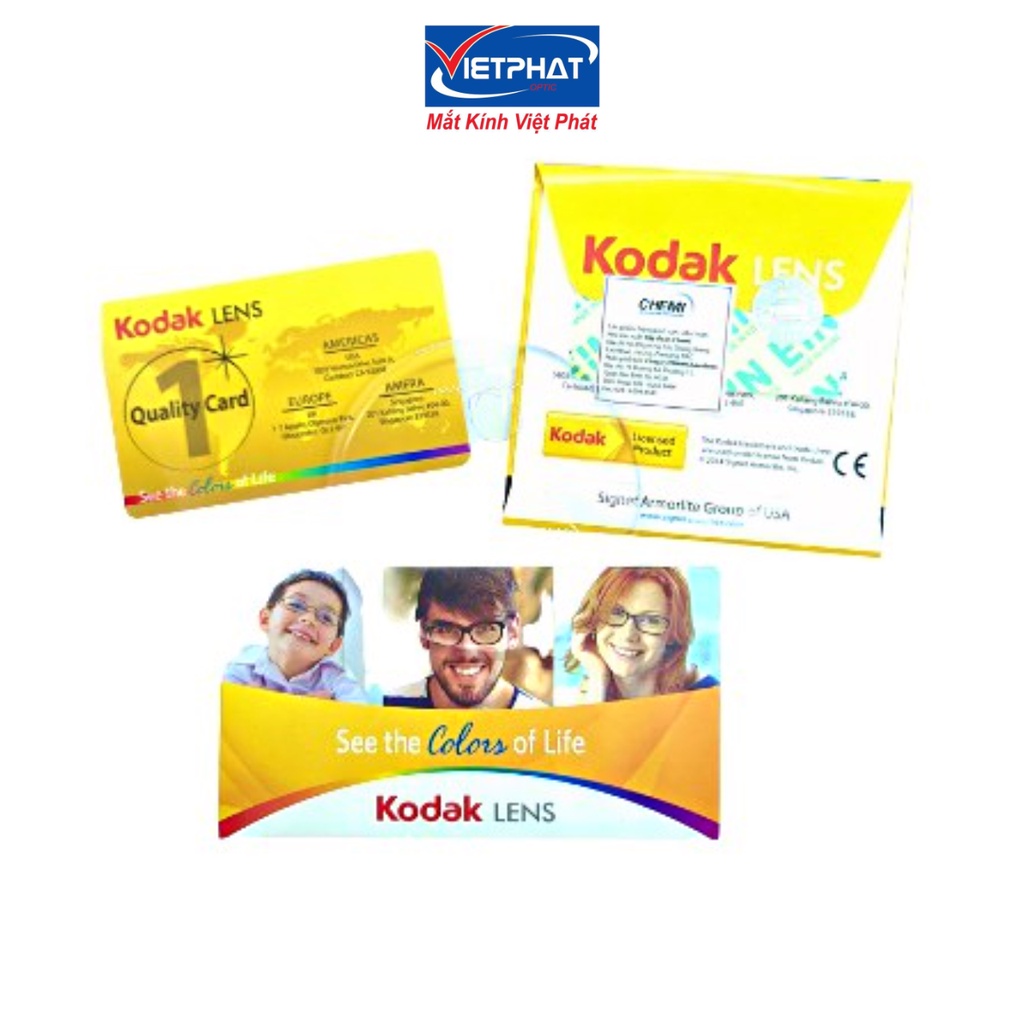 Tròng kính Kodak FSV 1.56 , 1.60 và 1.67 Asph.UV400 chính hãng Mỹ