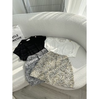 Set pull cổ tròn + chân váy dạ