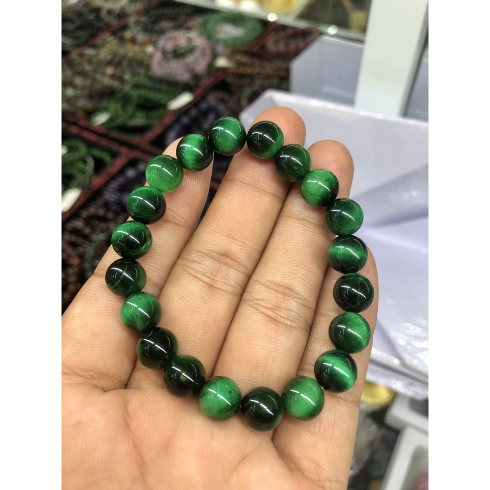 Vòng  tay, Đeo Lắc Tay Phong Thủy Đá Mắt Hổ xanh BKGems