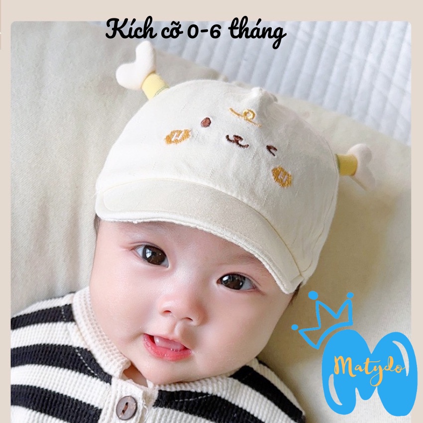 Mũ cho bé sơ sinh hình mặt cười tim nón trẻ em bé trai bé gái mềm mại đáng yêu từ 0 đến 6 tháng phụ kiện trẻ em
