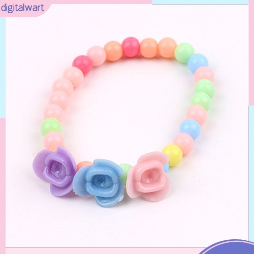 Bộ Trang Sức Vòng Cổ / Vòng Tay Chuỗi Hạt / Hoa Nhiều Màu 2 Trong 1 Thời Trang Dự Tiệc Cho Bé Gái