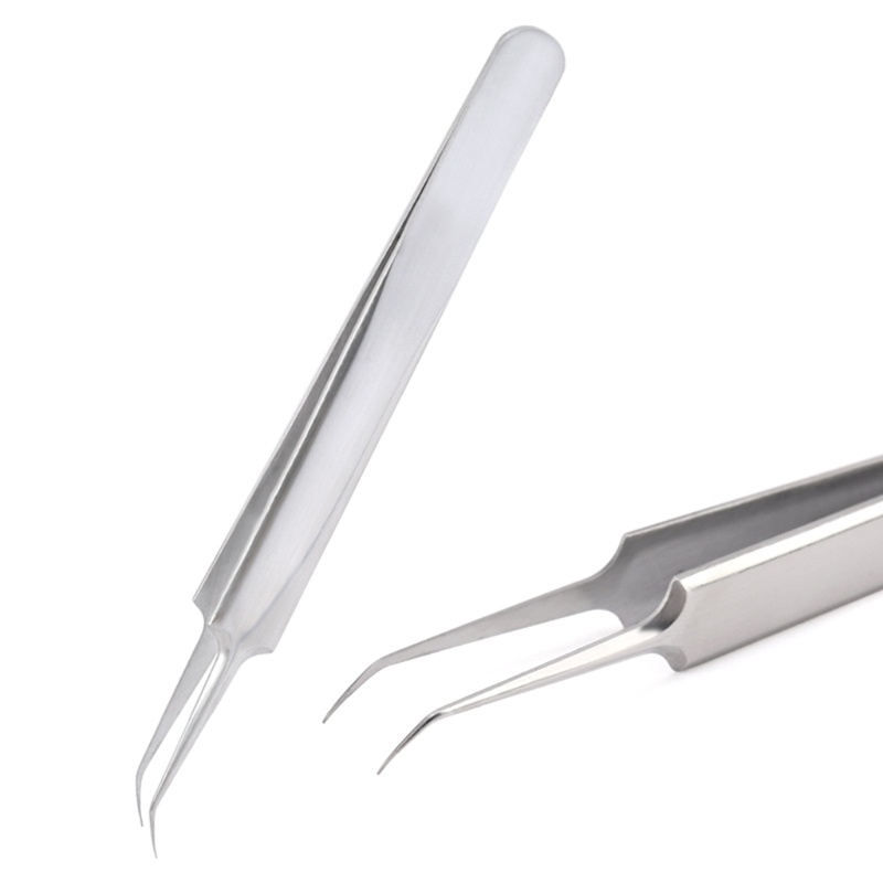 Nhíp Nhổ Lông Mày / Lông Mi Đầu Cong / Thẳng Bằng Thép Không Gỉ