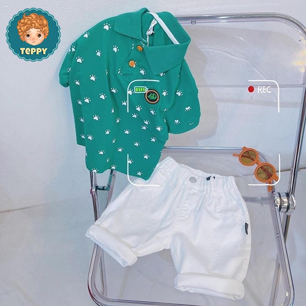 Set áo polo cổ bẻ kèm quần jeans, kaki cho bé trai