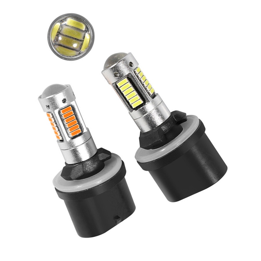 Set 2 Đèn Pha LED 25W 30 SMD 880 PG13 H27 892 899 4014 Ánh Sáng Trắng / Xanh / Đỏ Dành Cho Ô Tô