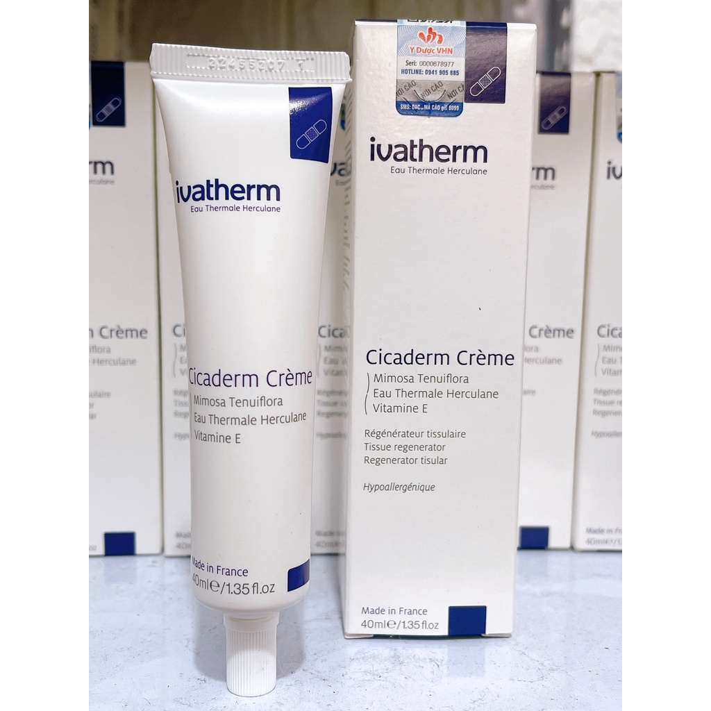 IVATHERM KEM DƯỠNG TÁI TẠO VÀ NGĂN NGỪA SẸO CICADERM CREAM 40ml