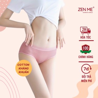 Quần Lót Nữ Zen Me Chất Liệu Cotton Tăm Kháng Khuẩn Có Cạp Viền Co Giãn Thoải Mái B05