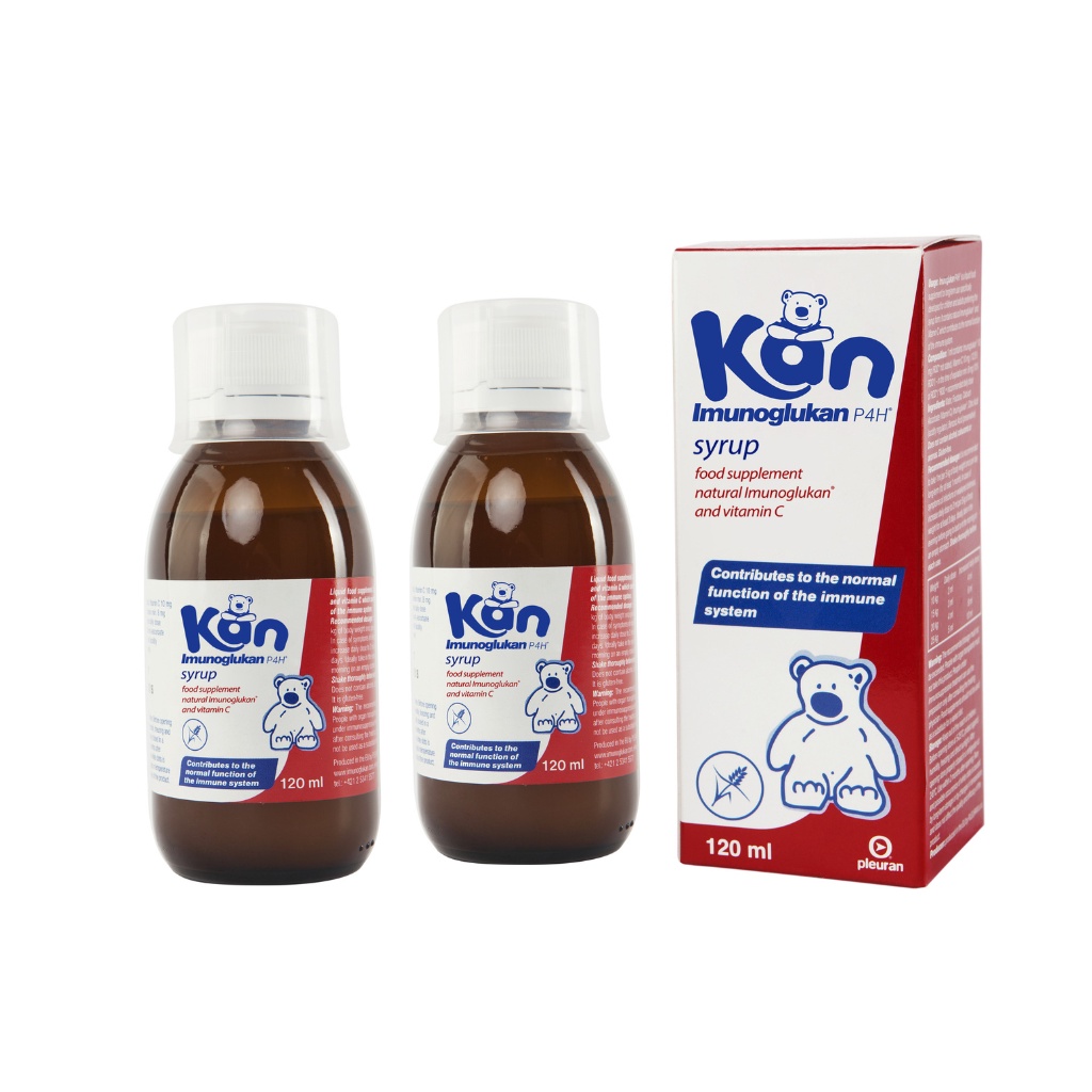 Combo 2 Siro Kan ImunoGlukan hỗ trợ miễn dịch nâng cao sức đề kháng cho bé - chai 120ml x 2