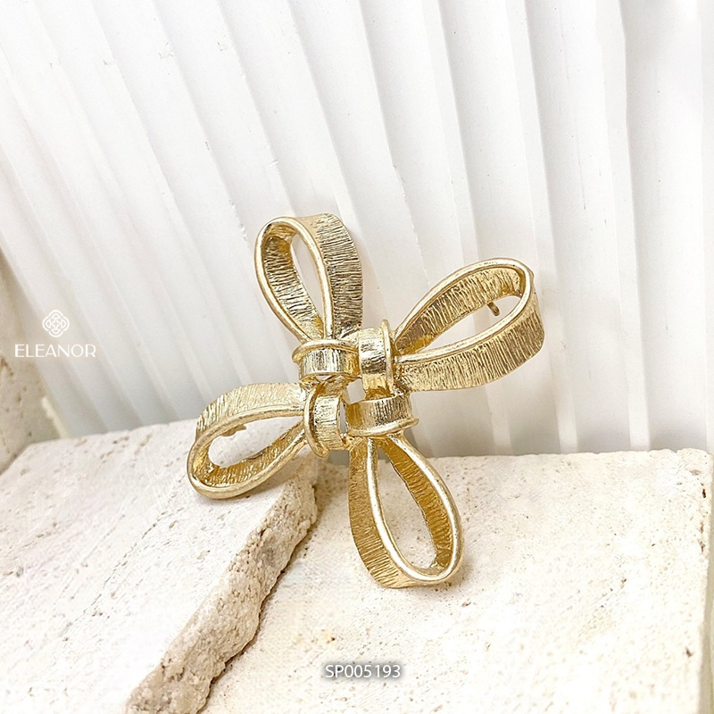 Ghim cài áo nữ Eleanor Accessories nơ vàng chéo phụ kiện trang sức thời trang vintage 5193