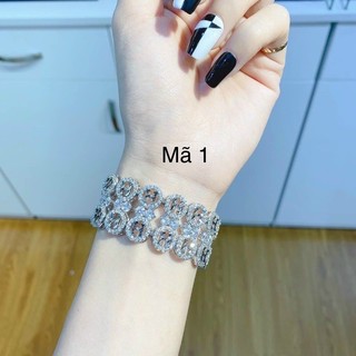 Lắc tay nữ màu bạch kim đính xoàn cao cấp mẫu mới cực đẹp