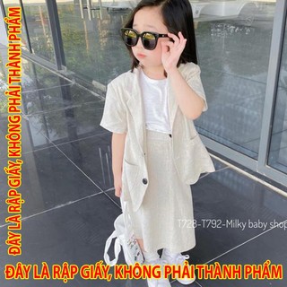 Rập giấy 30125 - set blazer tay ngắn, chân váy midi maxi