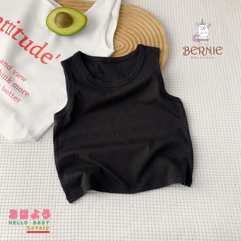 Áo ba lỗ cotton đen, trắng quốc dân Bernie cho bé trai bé gái