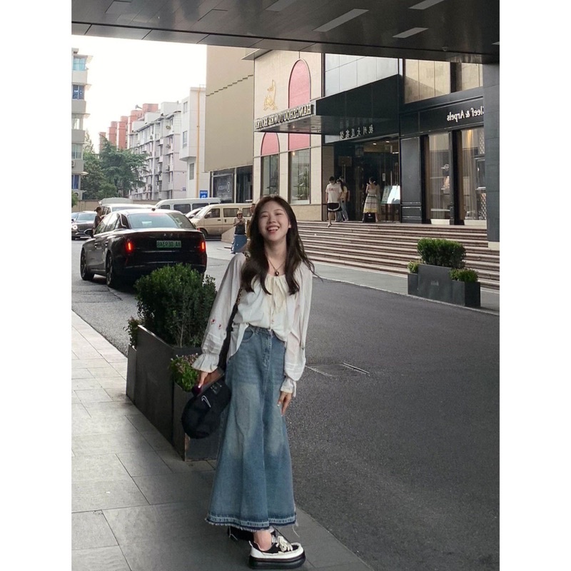 Chân Váy Jean Midi Dáng Xoè Dài Taobao Order