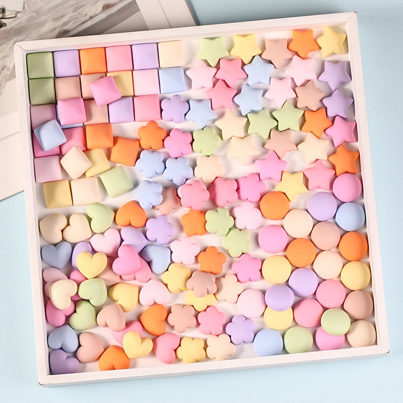Set 10 / 20 / 50 Kẹp Tóc Hình Ngôi Sao Năm Cánh Trái Tim Bằng Nhựa Resin Diy