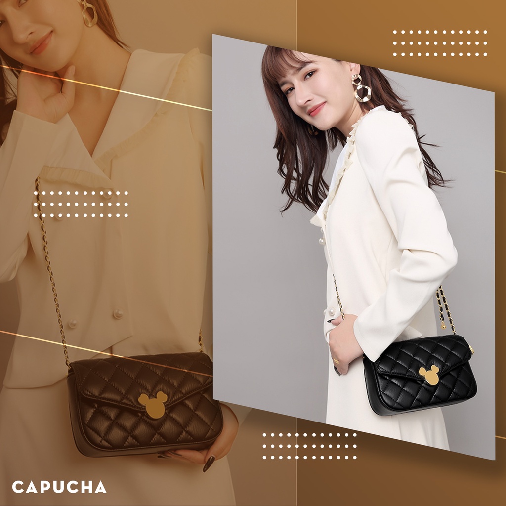 Túi xách nữ khóa hình chuột dễ thương chất da mềm mịn cực xịn xò Capucha T253