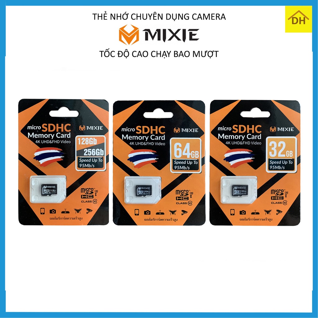 Thẻ Nhớ MIXIE 128GB/64GB/32GB Tốc Độ Cao,Chuyên Dụng Cho Camera Wifi, Camera Hành Trình, Điện Thoại, Chính Hãng