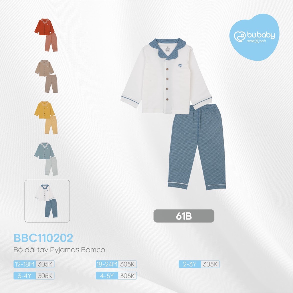 Bu baby - Bộ dài tay Pyjamas Bamco BBC110202