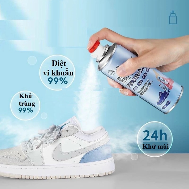 Bình Xịt Khử Mùi Giày 260ml Công Nghệ Ag+, Chống Hôi Chân, Ngăn Mồ Hôi, Diệt Khuẩn