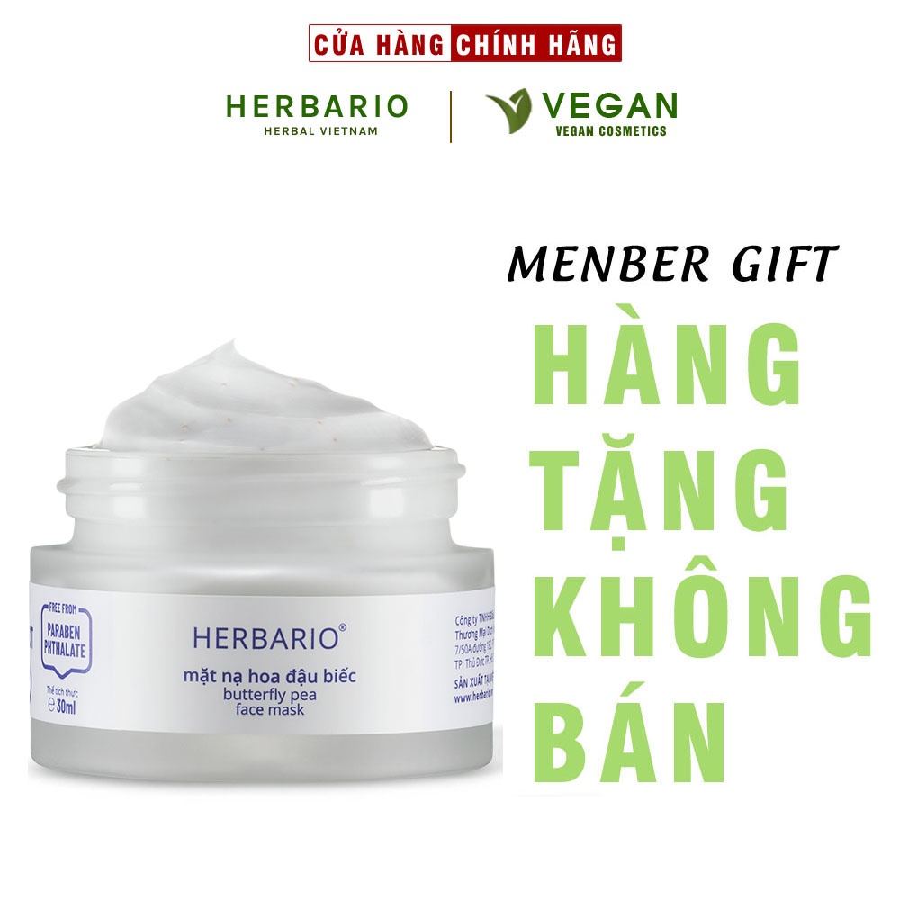 [ HÀNG TẶNG KHÔNG BÁN ] Mặt nạ Hoa Đậu Biếc chống lão hóa 30ml Herbario thuần chay