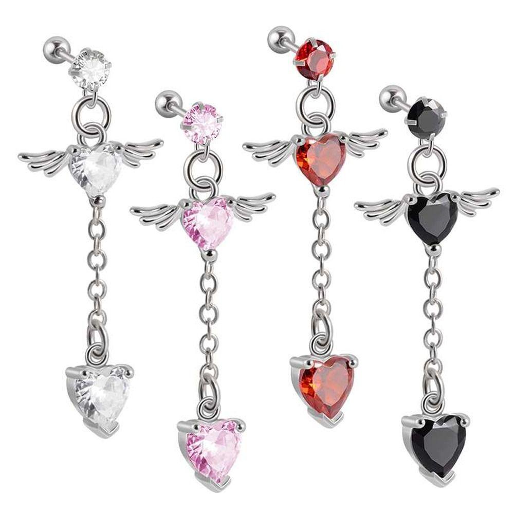 LOMBARD Bông Tai Dáng Dài Hình Đôi Cánh Phong Cách Hàn Quốc Thời Trang Cho Nữ