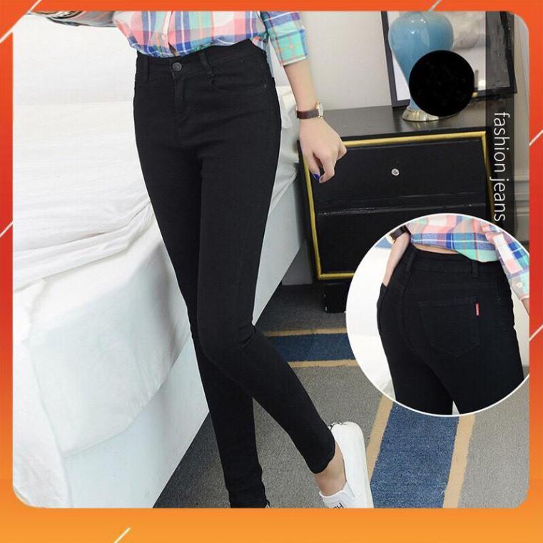 Quần jean nữ co giãn lưng cao hàng công ty nhiều màu,trơn lai thường