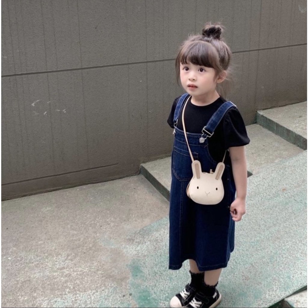 BÁN SỈ SET YẾM VÁY BÒ BÉ GÁI MIX ÁO ĐEN TAY BỒNG