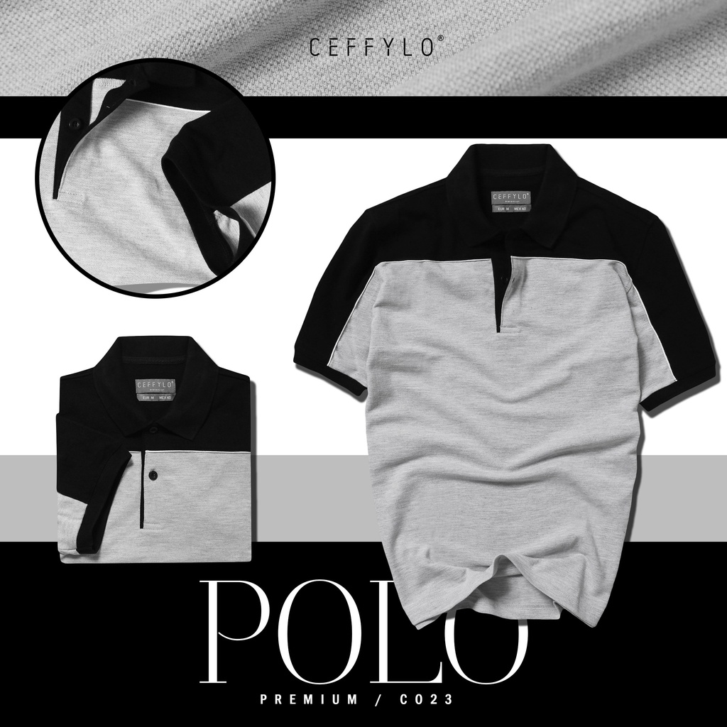 Áo Polo Nam Cộc Tay Phối Ngực Ceffylo Chất Liệu Cotton Thời Trang Trẻ Trung Form Slimfit Thoáng Mát Thấm Hút Tốt