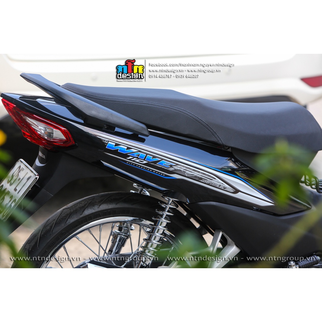 Tem rời Wave alpha 110 - mẫu zin phối màu đơn giản cho xe đen