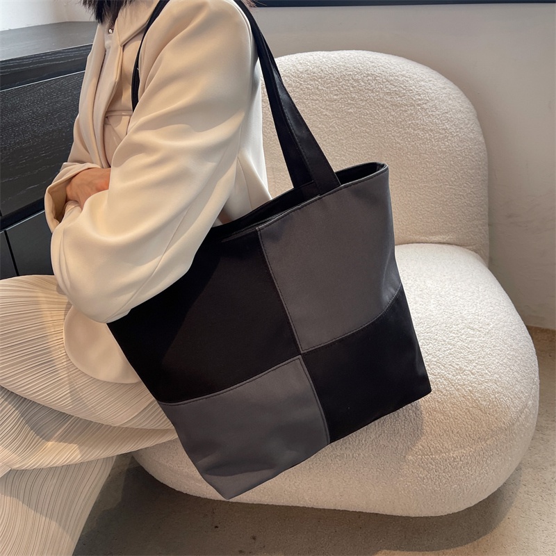 Túi Đeo Vai Sức Chứa Lớn Phối Màu Tương Phản Thời Trang Dễ Phối Đồ Cho Nữ