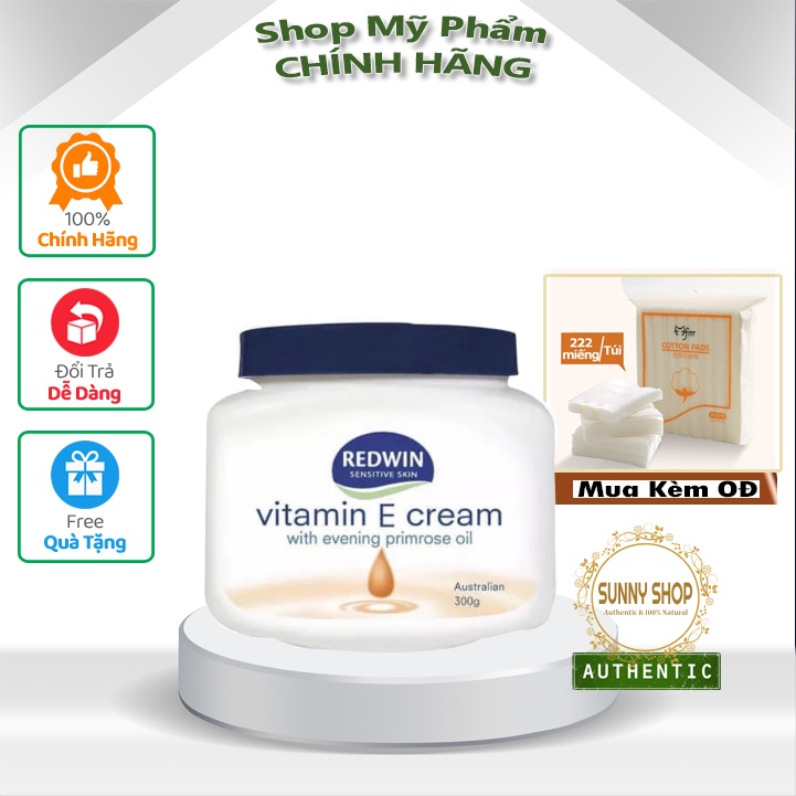 Kem Dưỡng Ẩm Redwin Vitamin E Cream 300g Úc Chính Hãng - Giúp Dưỡng Da Mặt Hết Khô, Nứt Nẻ
