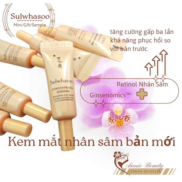 Kem mắt nhân sâm Sulwhasoo cải thiện nếp nhăn, tăng đàn hồi gấp 3 lần cho da CONCENTRATED GINSENG RENEWING EYE CREAM