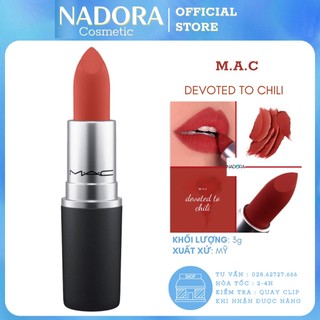 Son MAC 316 DEVOTED TO CHILI  Màu Đỏ Gạch - Powder Kiss Lipstick 3g