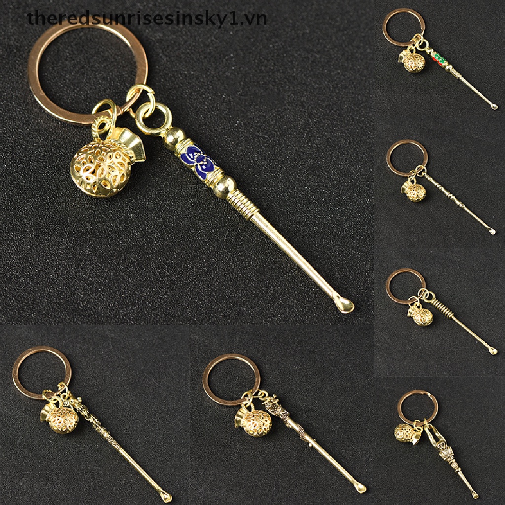 1 Dụng Cụ Lấy Ráy Tai Bằng Đồng Thau Có Móc Khóa