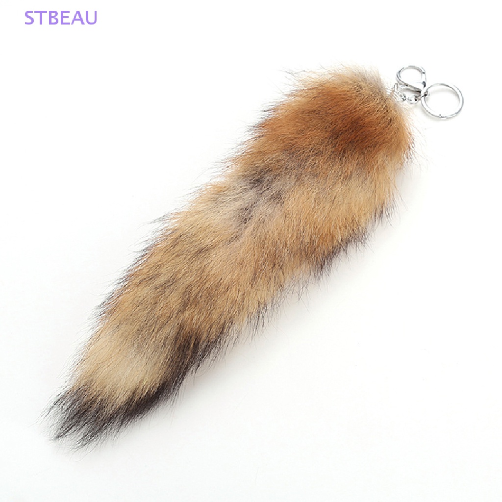 [Cxsteau] Móc Khóa Túi Xách / Móc Khóa Hình Đuôi Cáo Phối Lông Tua Rua Màu Bạc MME