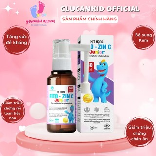 Xịt Fito Zin C Junior 30ml - NK Italia, Bổ sung Kẽm, hỗ trợ bổ sung vitamin và khoáng chất - Glucankid