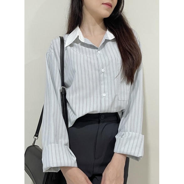 BASICAL SHIRT - áo sơ mi mix cổ trơn REGEN