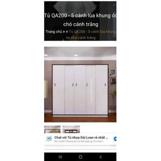 tủ lùa nhựa đài Loan 5 cánh