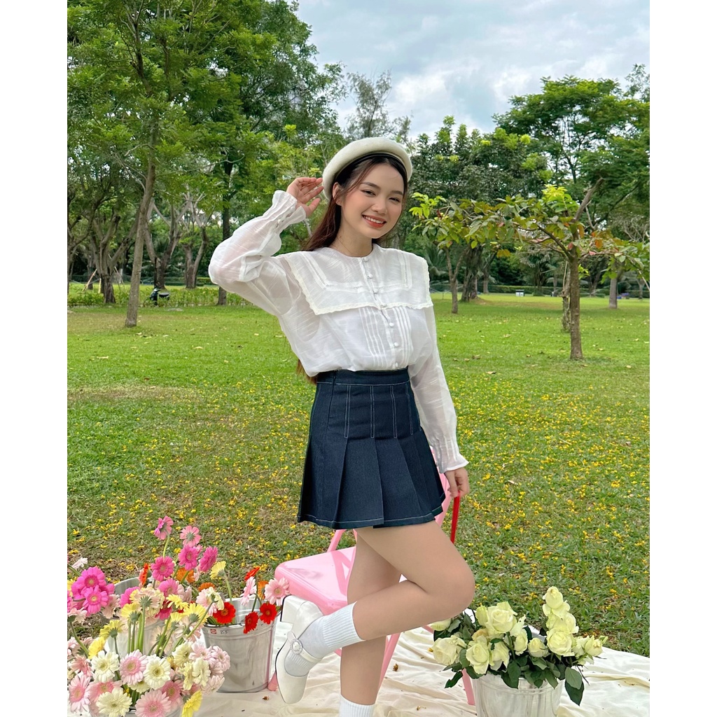 Áo kiểu tay dài cổ thuỷ thủ TWINE TOP