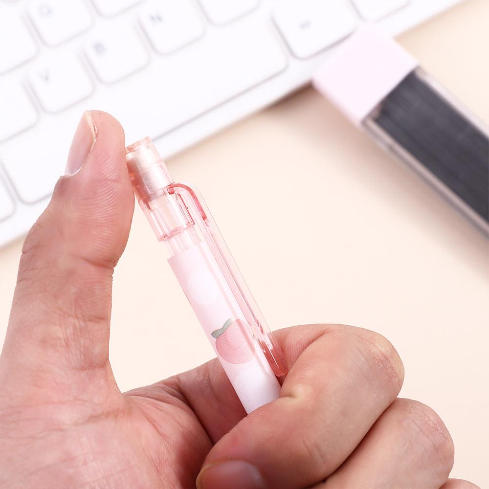 Bút Chì Bấm Ngòi 0.5mm In Hình Quả Đào Dễ Thương