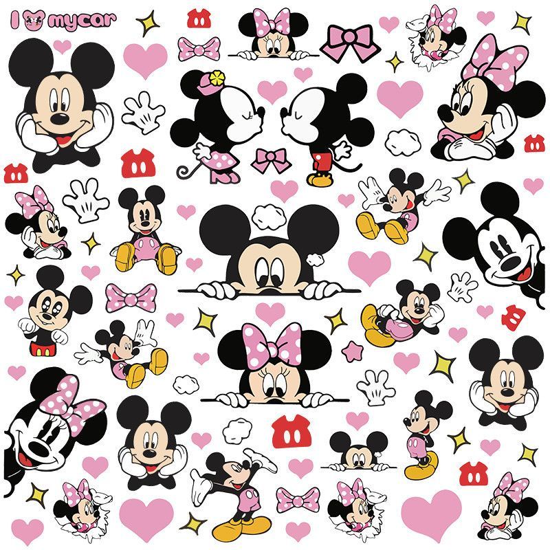 Miếng Dán Trang Trí Vali Laptop / Điện Thoại / ipad Chống Thấm Nước Họa Tiết Hoạt Hình Chuột Mickey