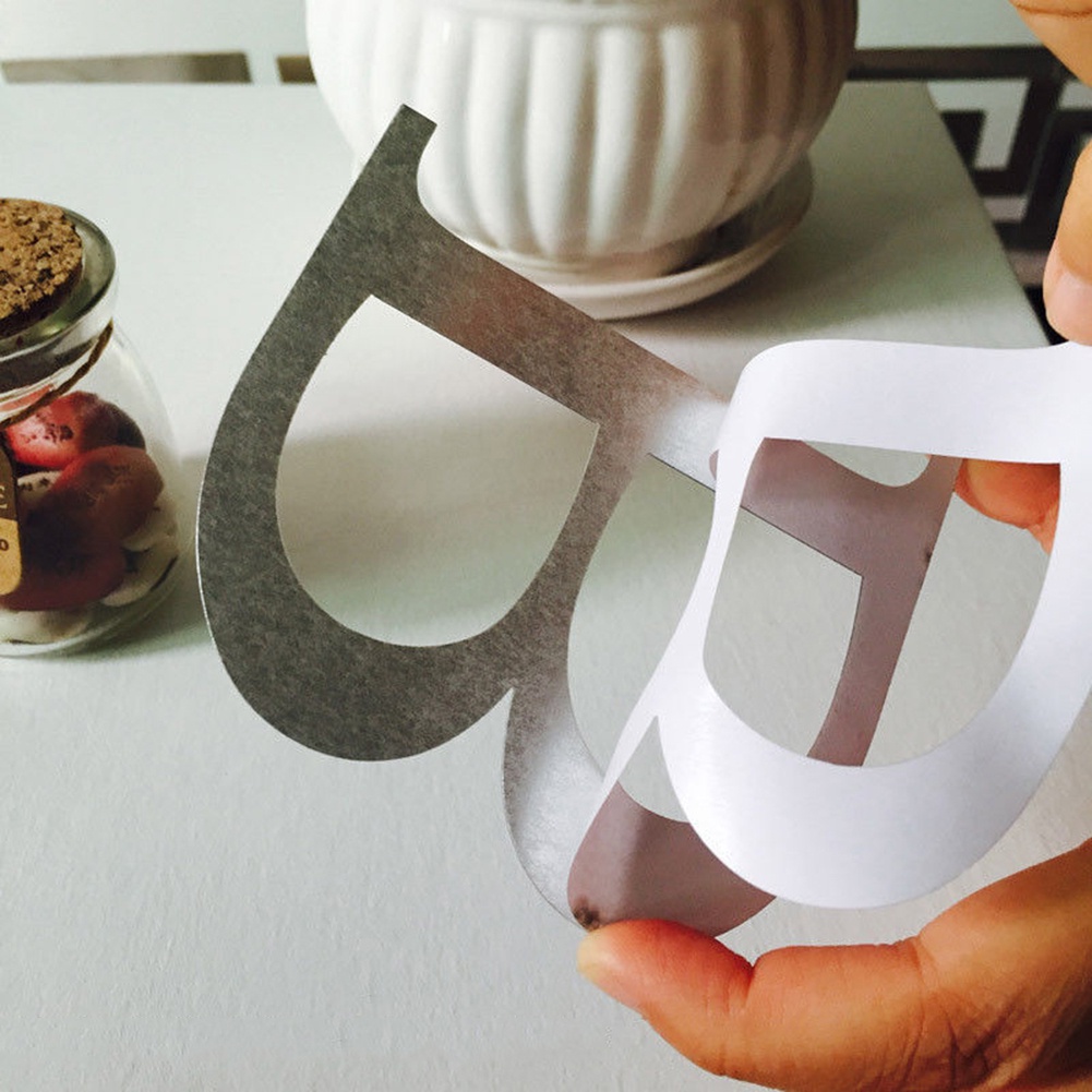 Set 26 Chữ Cái 3D Tráng Gương Dán Tường Trang Trí Nhà Cửa Phong Cách Hiện Đại