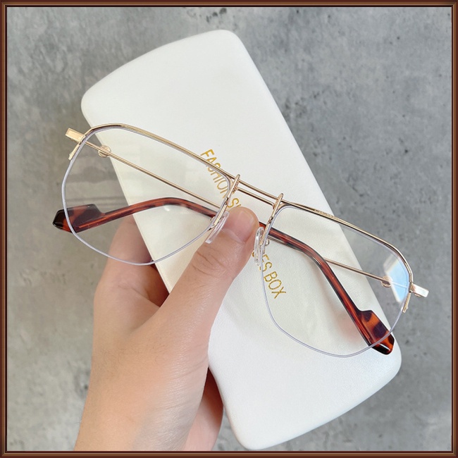 Kính Mát Nửa Gọng Kim Loại Nhiều Màu Sắc Thời Trang Mùa Hè Dành Cho Nam Nữ