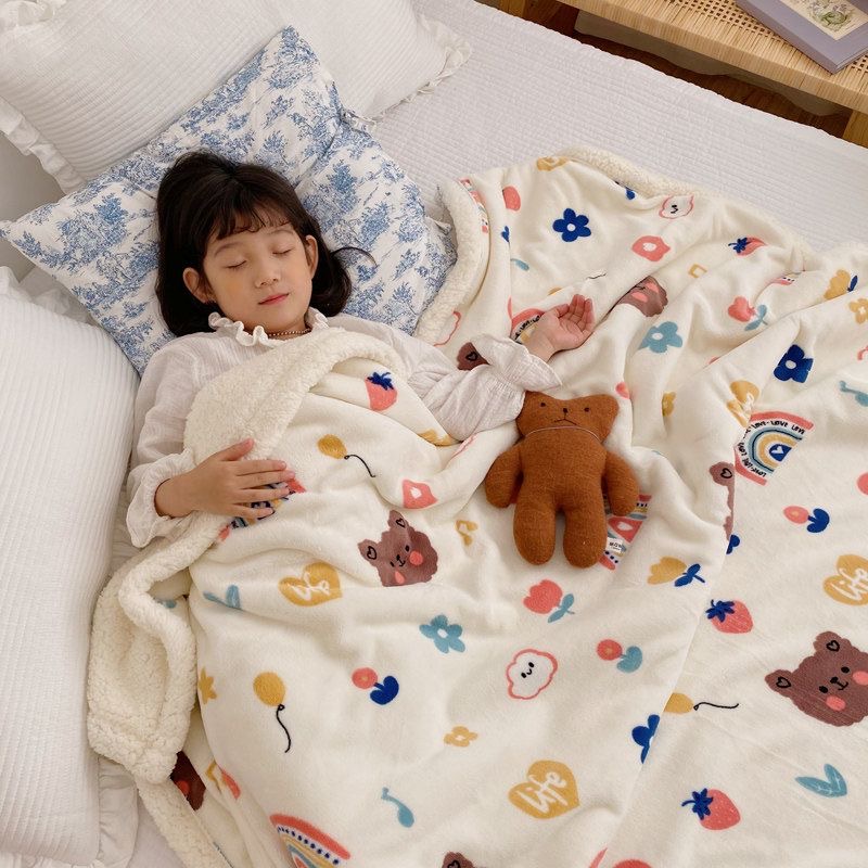 Babyfair Chăn trẻ em Phim hoạt hình dễ thương mềm mại thoải mái cho Văn phòng tại nhà Trường đi du lịch