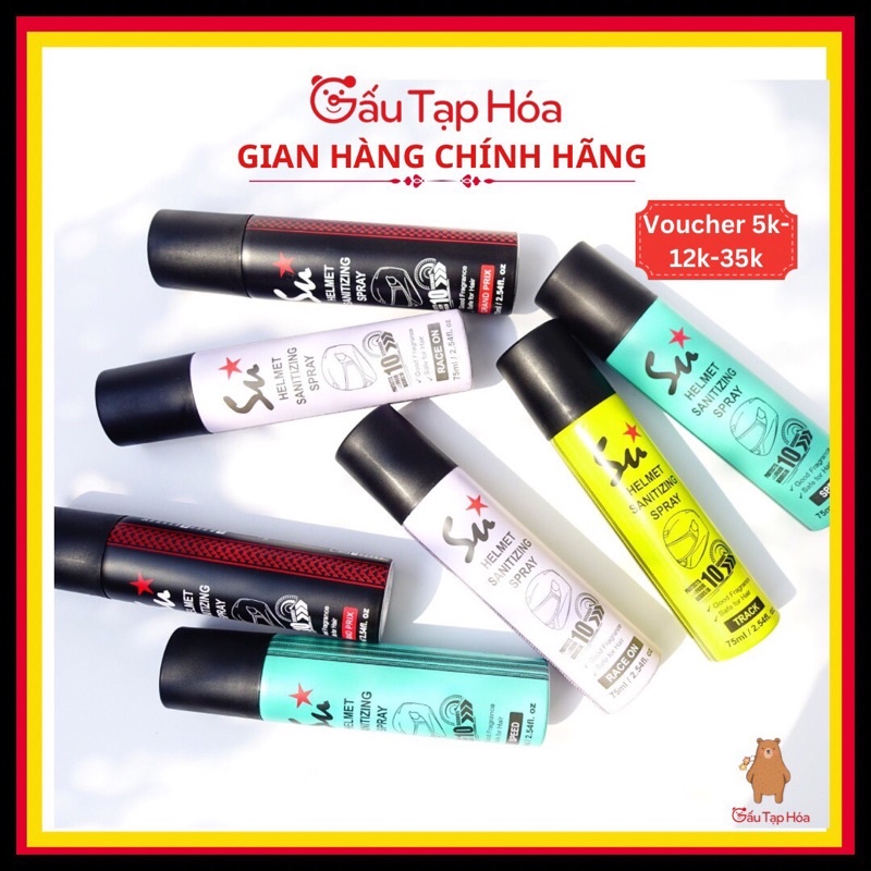 Xịt Khử Mùi Diệt Khuẩn nón / mũ bảo hiểm Helmet Sanitizing SU 75ml [ Thương hiệu Úc]