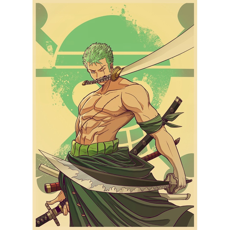 Onepiece nhật bản hot anime retro kraft áp phích giấy áp phích trang trí phòng áp phích trang trí tường áp phích
