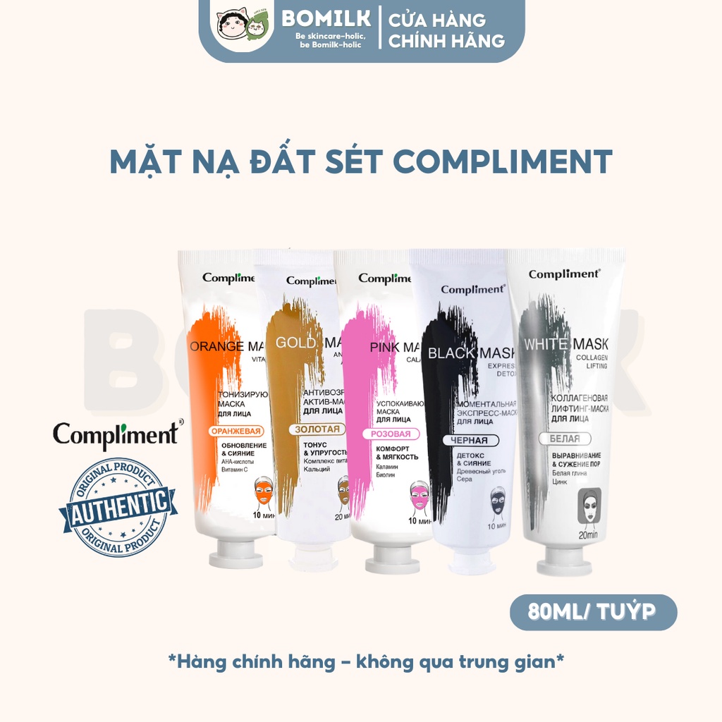 Mặt nạ đất sét Compliment - làm sạch sâu, ngừa mụn, sáng da, detox, kiềm dầu