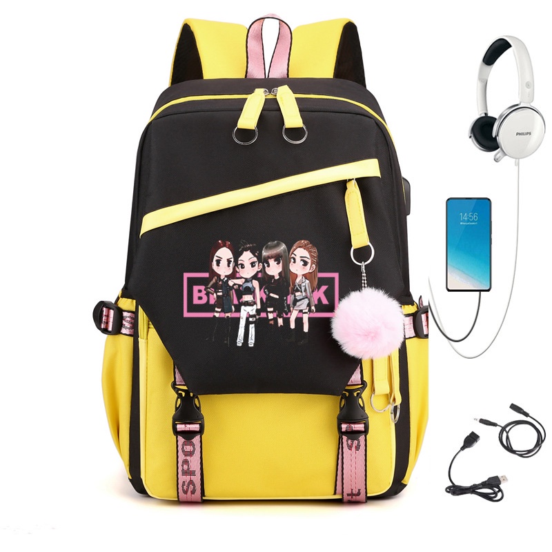 Ba Lô Cỡ Lớn Chống Thấm Nước Thoáng Khí In Hình LISA BLACKPINK SQ2 Thời Trang Cho Nam Và Nữ