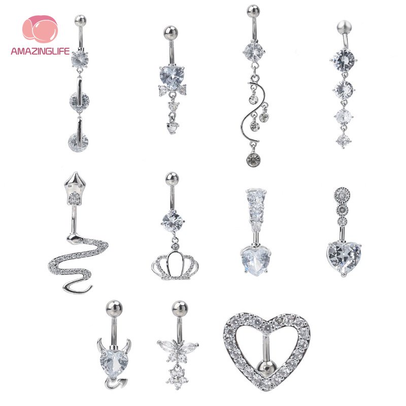 Khuyên RốN HìNh Tim / BướM ĐíNh Đá LấP LáNh