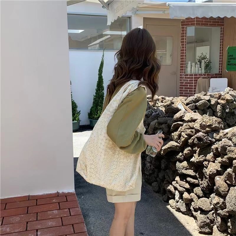 Túi Xách Nữ Vải Canvas In Hoa Thời Trang Xinh Xắn