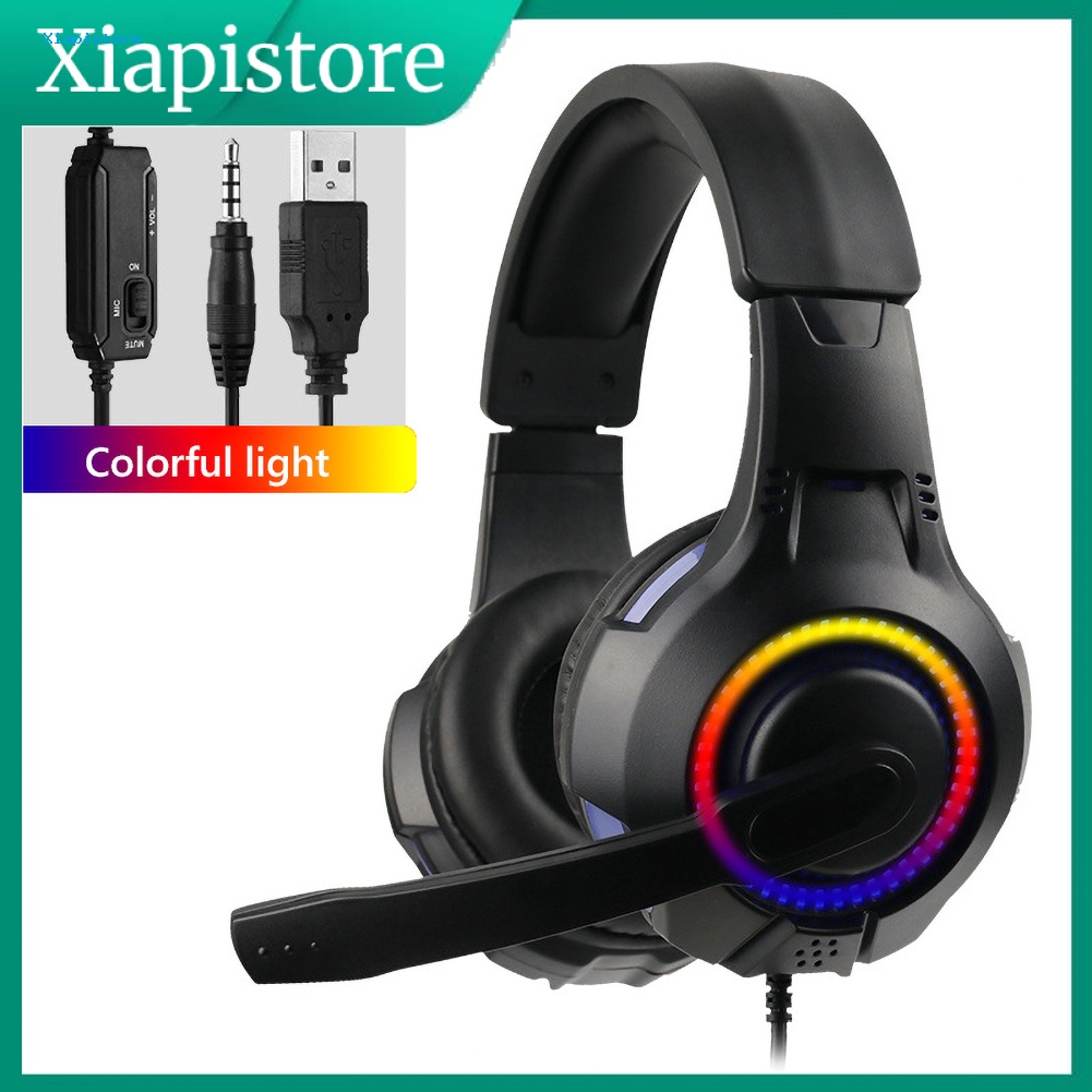 Tai Nghe Chụp Tai Jack Cắm 3.5mm Có Đèn LED Âm Thanh Siêu Trầm Cho PS4